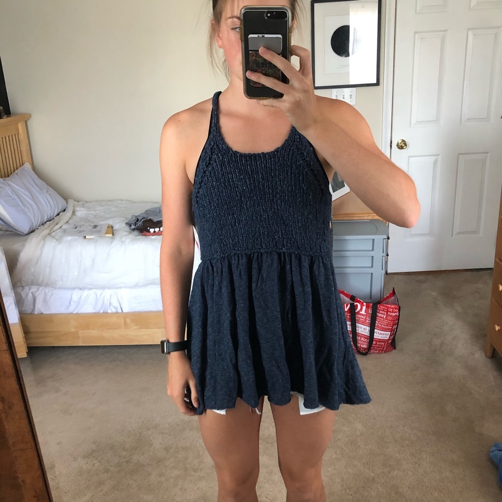 FREE PEOPLE Mountain View Tunic Navy $128